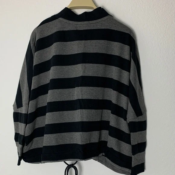Striped Black and Gray Cardigan - Picture 2 of 2